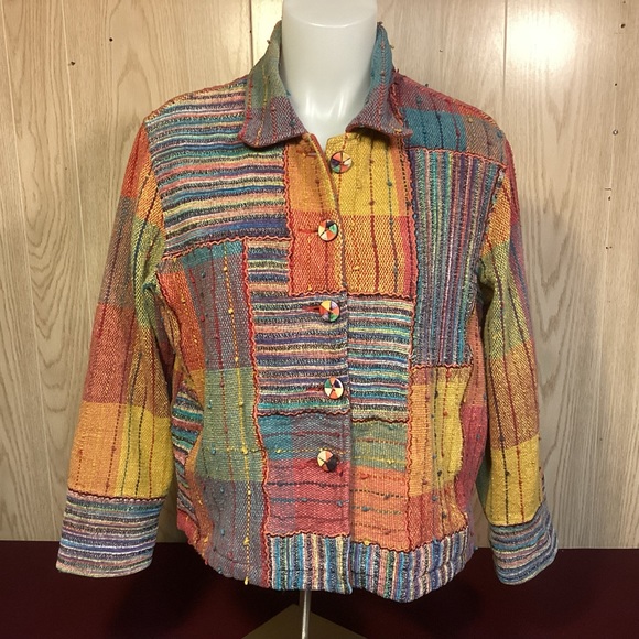 Travel/Smith Patchwork Jacket womens size Petite Medium - Picture 1 of 9